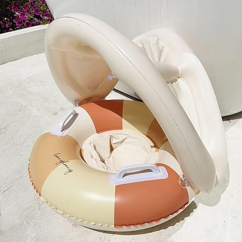 Miniatura 7 de Babyy Pool Float  Sun Protection Ring, Foldable Safety Seat, Retro Swimming Float with Canopy and Sunshade  Long Lasting Perfect Toy for Outdoor