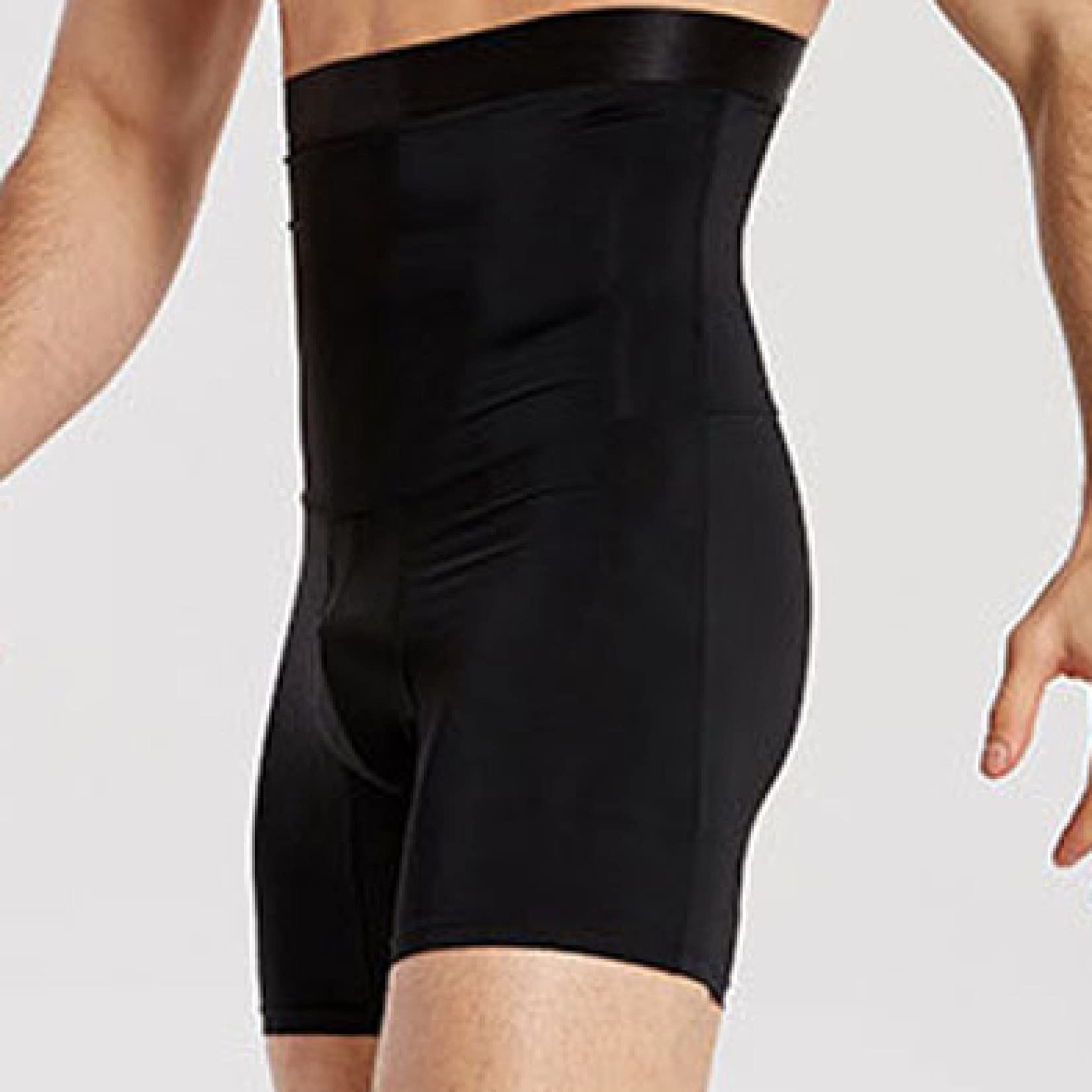 męskie spodenki wyszczuplają brzuch - body shaper bokserki z wysokim stanem - elastyczna bielizna wyszczuplająca uda do treningu