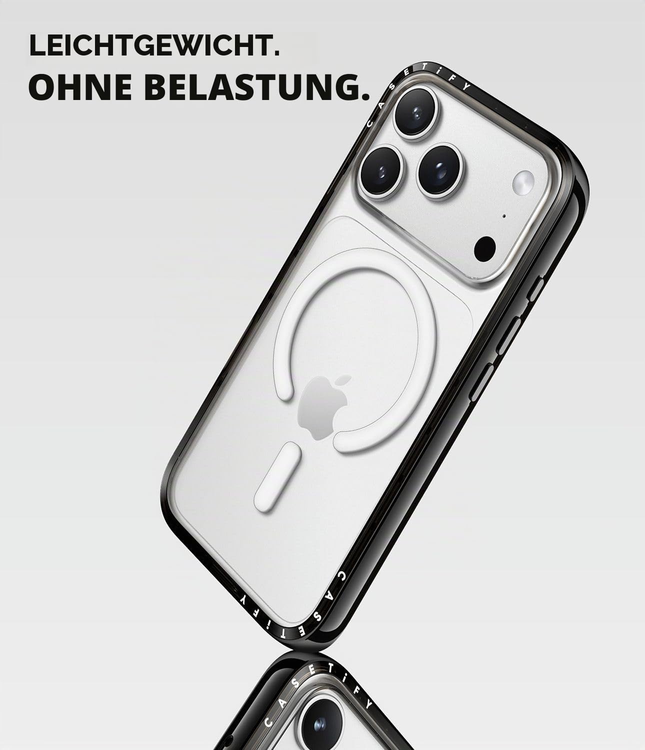 CASETiFY Compact iPhone 17 Pro Hülle [MagSafe-kompatibel/Schlank/Schutz vor Stürzen aus 1,2 m] - Lipstick Kisses - Transparentes Schwarz | Schlank und schlank, 1,2 m, 2 x Fallschutz in Militärqualität, Lippenstift-Küsse, Schwarz