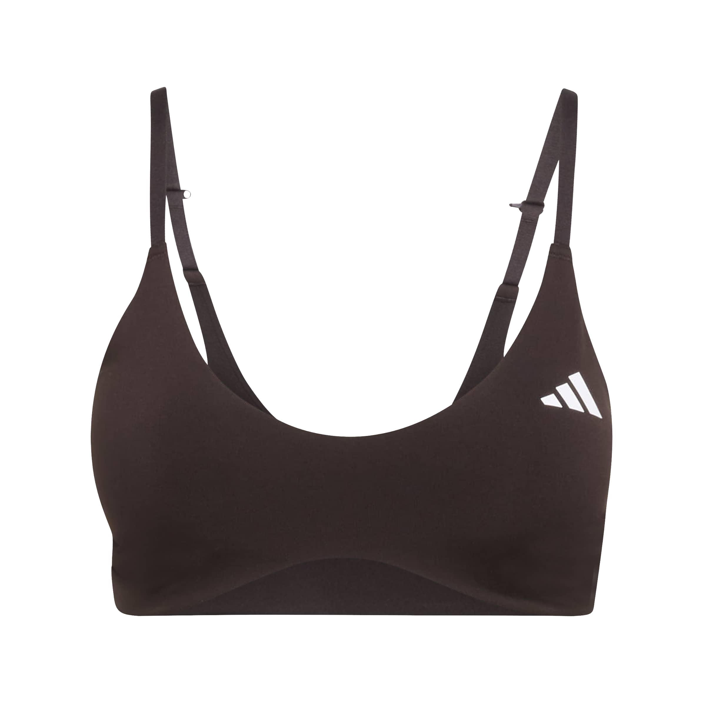 adidas Women's Optime Essentials Workout Light Support Bra Adjustable Straps, Aurora Coffee Met., XL