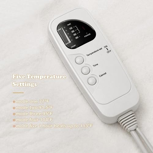 Miniatura 9 de WELLHUT Calentador de mesa de masaje, almohadilla de calefacción eléctrica con 3 ajustes de calor, protección contra sobrecalentamiento, lavable a