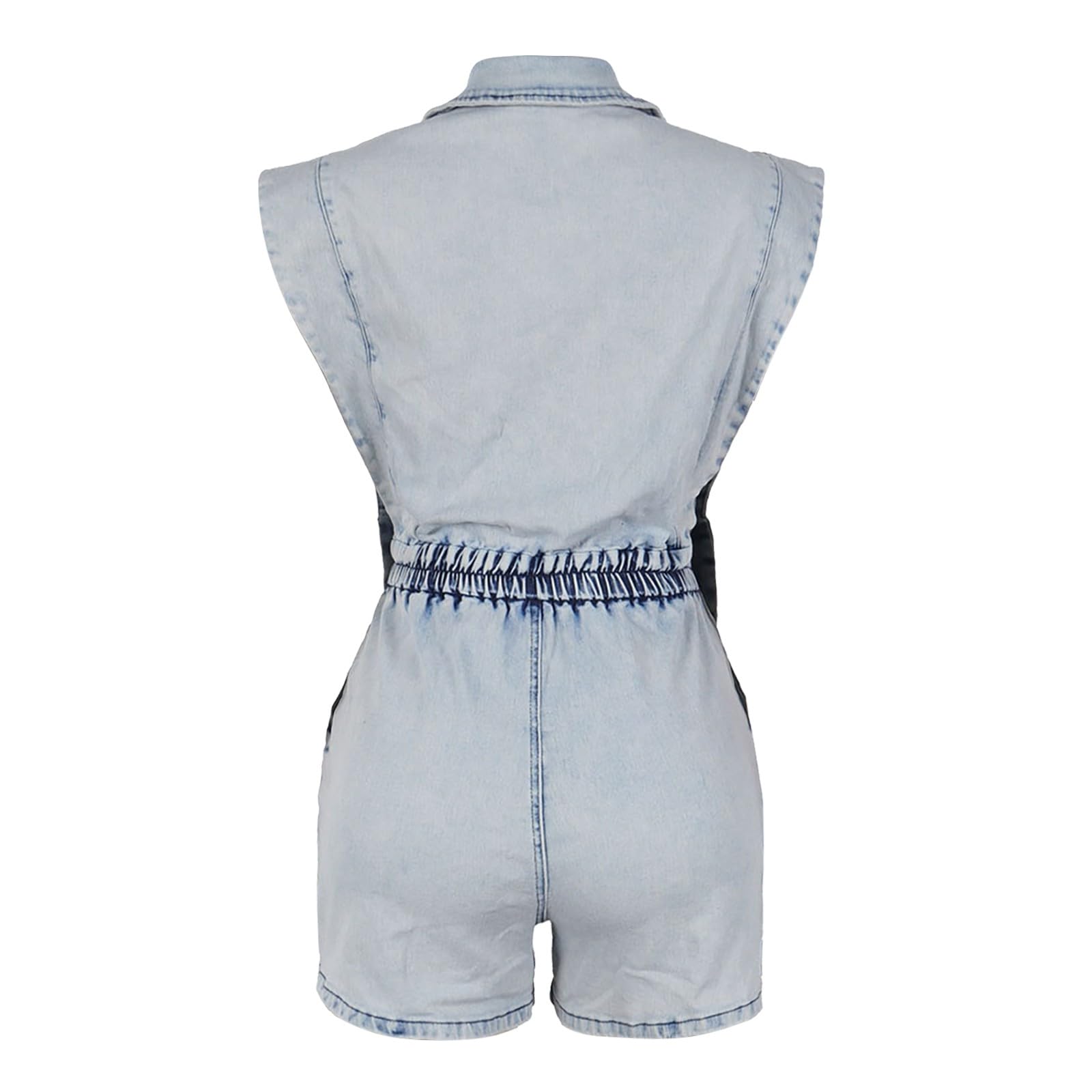 Combinaison décontractée en Jean délavé avec Pantalon Court Veste Femme Chic Et Elegant Pantalon DéContracté Tenue Tennis Travel Outfit