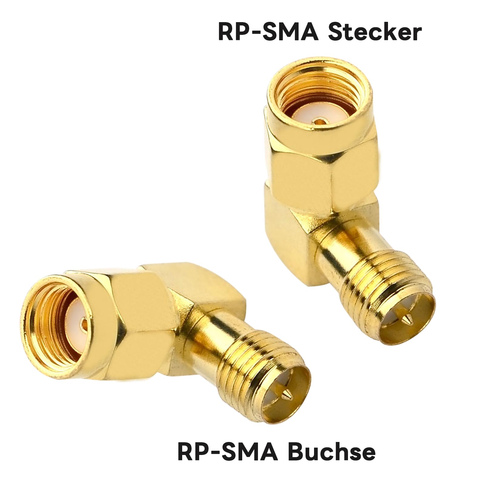 Adattatore RP-SMA Angolo Retto 90° - Maschio A Femmina, Per Antenne WiFi, Droni FPV - Foto 2