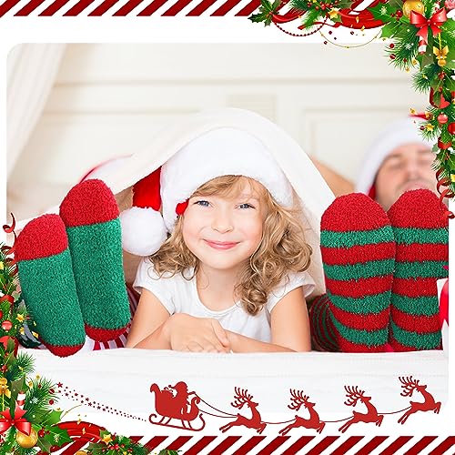 Image of Hoolerry 30 Pairs Christmas Fuzzy Socks in Bulk for Women Adult Men Gifts Fluffy Holiday Winter Socks Unisex Warm Crew Gifts