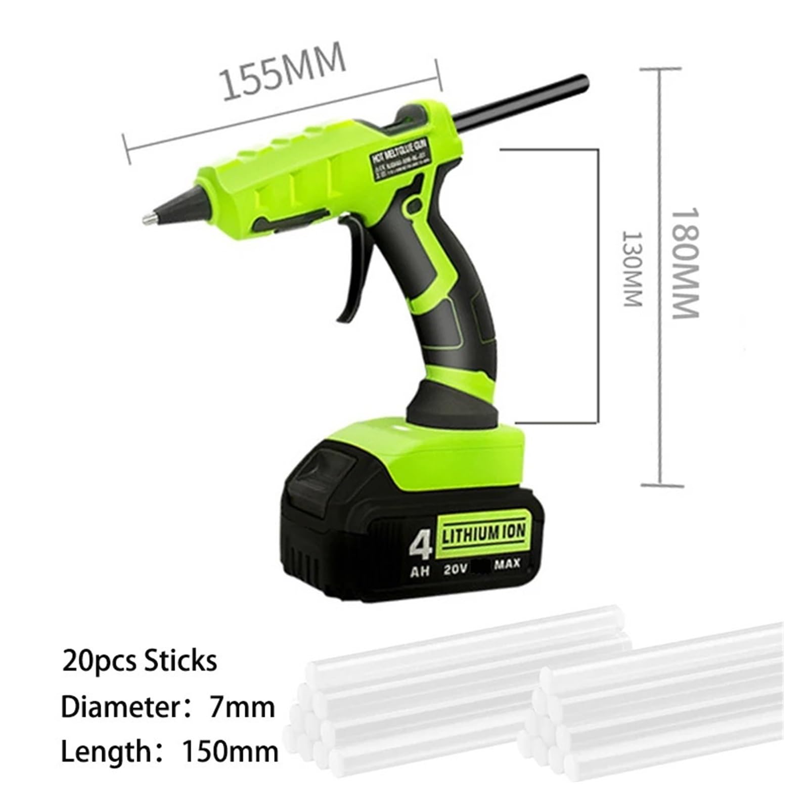 Bezprzewodowy Pistolet Do Klejenia Na Gorąco Z 30 Sztuk 7mm Kleje W Sztyfcie Akumulatora Litowo-jonowego 18V Elektryczne Elektronarzędzie Naprawy Szybkie Nagrzewanie(With 30 Glue Sticks-01)
