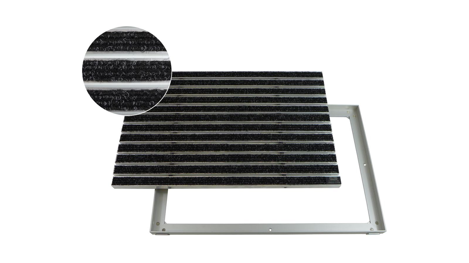 EMCO Eingangsmatte DIPLOMAT Rips anthrazit 22mm + ALU Rahmen Fußmatte Türmatte Schuhabstreifer, Größe:90x60cm