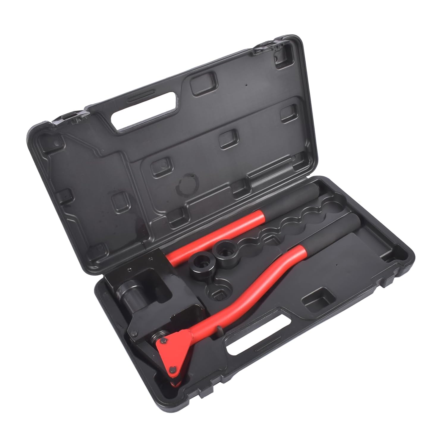 Red Manual Lever Sheet Metal Stud Punch 20GA with Dies 7/8", 1-1/8", and 1-11/32" Lever Sheet Metal Hole Punch Kit Mixizap