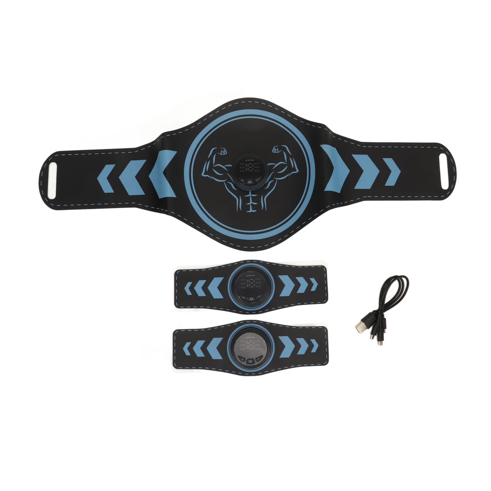 Jopwkuin Abdominal Toning Trainer, Muscle Toner Fitness Training Gear Automatic Recognition Muscle 10 Training Modes 20 Levels PU and Plastic for Gift