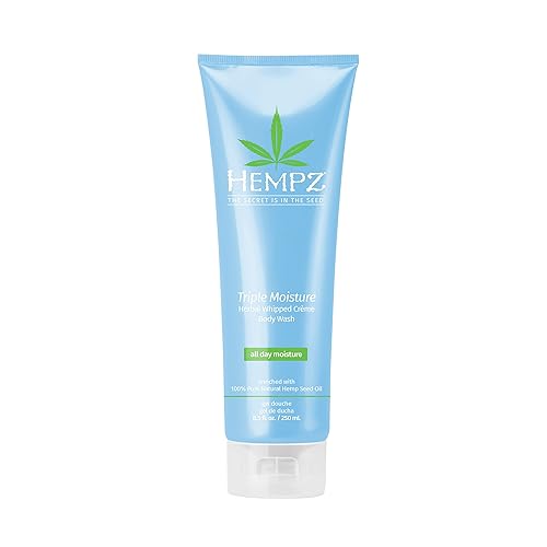 Hempz Triple Moisture Herbal Whipped Creme Body Wash 8.5 oz. - Scented Shower Gel for Women and Men, Unisex Personal Care Products - Paraben-Free Anti-Aging Bath Soap that Hydrates and Gently Cleanses - Citrus - 8.5 Fl Oz (Pack of 1)