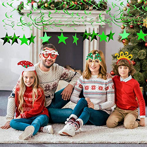 Beishida Green Star Hanging Swirl Decorations,Hanging Gold Party Supplies For Graduation Wedding Baby Shower Decorations,Pack Of 30 #TOP4