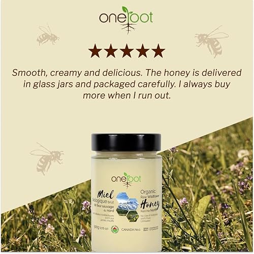 Miniatura 6 de ONEROOT Miel orgánica certificada flor silvestre cruda canadiense 1764oz