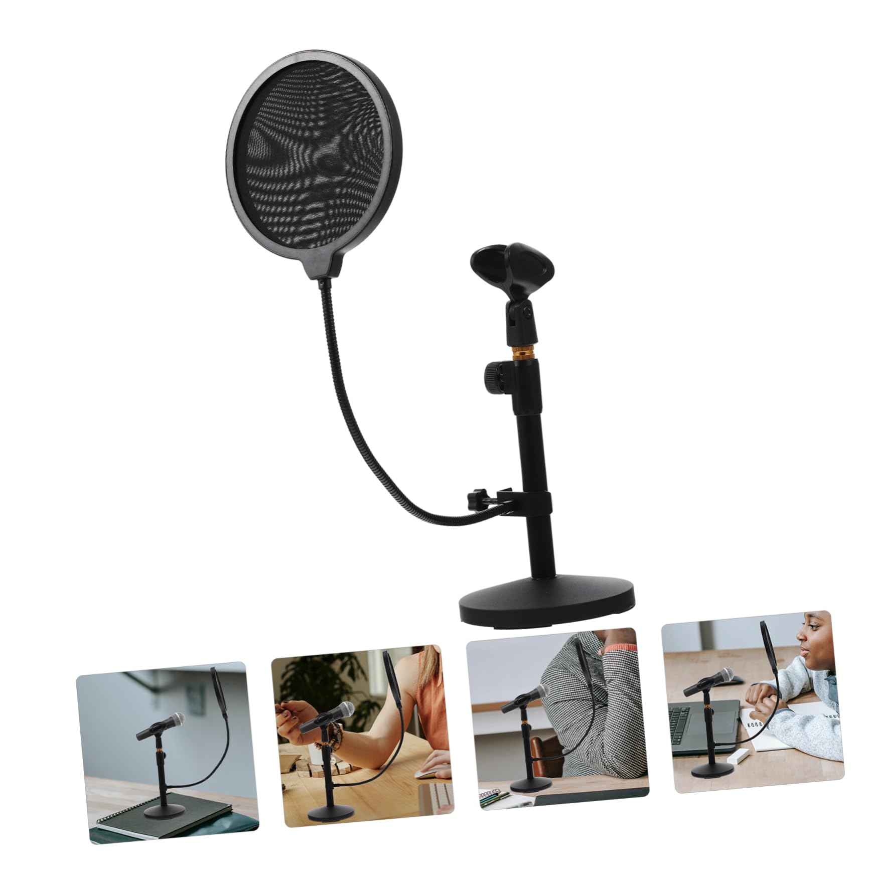 Mikikit Supporto Per Microfono Da Tavolo Con Filtro Antivibrazione Per Registrazioni Audio e Trasmissioni Radiofoniche