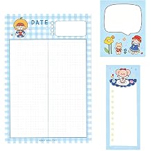 Cute Daily Schedule & To Do List Notepad, 3-Pack Desktop Planner Memo Pads