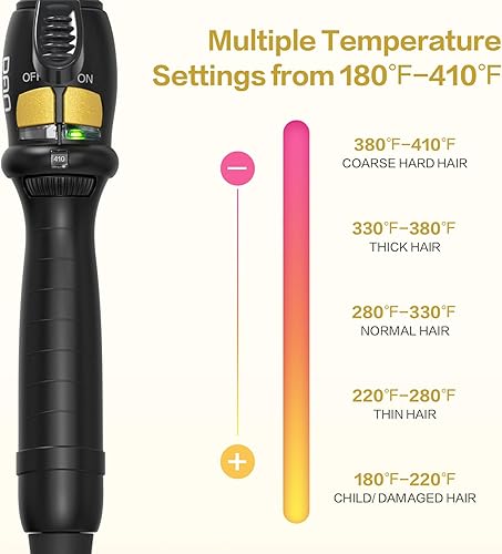 Miniatura 2 de DAN Technology Rizador de pelo cónico de 34-1 14 pulgadas, rizador de pelo de cerámica turmalina, rizador de pelo de doble voltaje, herramienta de