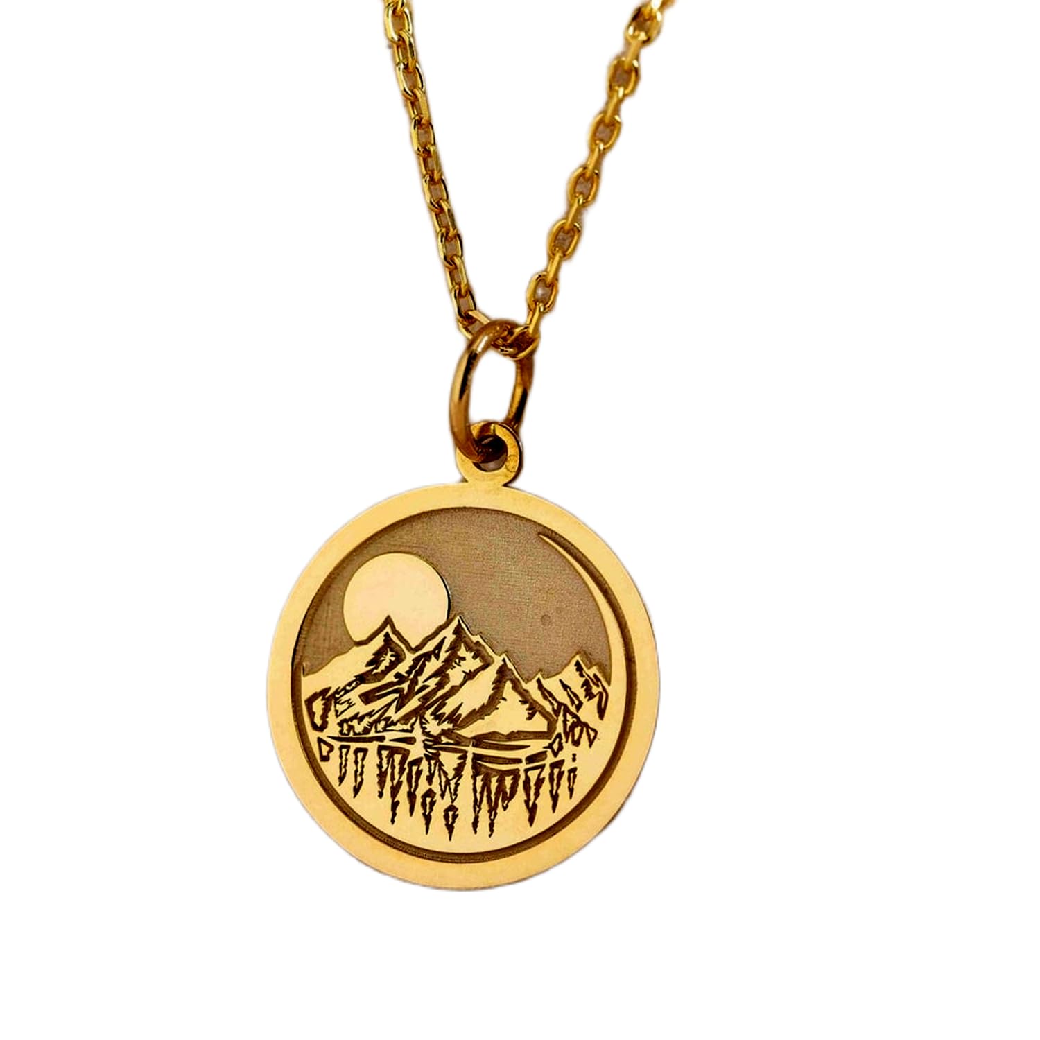 Collier lune de montagne pour voyageur en chaîne 45 cm - 5