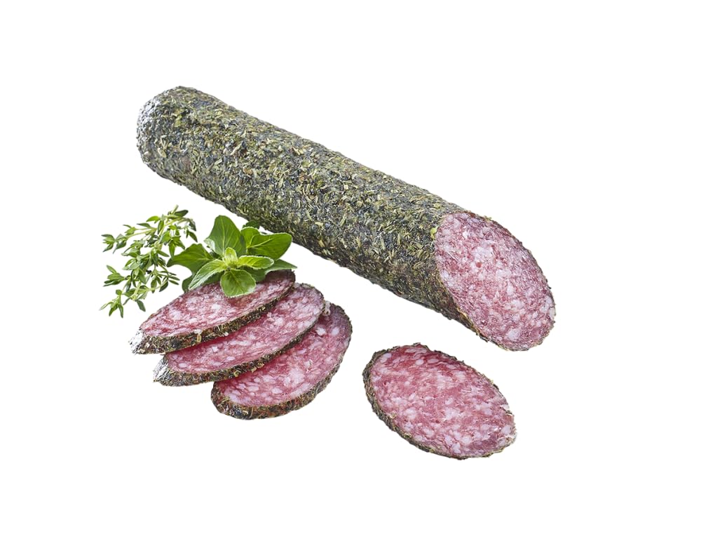 Almgourmet - Salami Kräutersalami - 3 Stück je 180g - luftgetrocknete Salami mit Kräutermantel