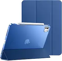 JETech Capa para iPad Pro 11 Polegadas M5/M4 (2025/2024) 6ª/5ª Geração, Concha Traseira Dura Tampa Inteligente Suporte Fino com Ativação/Repouso Automático (Marinha)