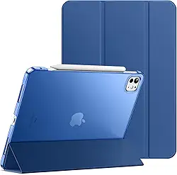 JETech Capa para iPad Pro 11 Polegadas M5/M4 (2025/2024) 6ª/5ª Geração, Concha Traseira Dura Tampa Inteligente Suporte Fino com Ativação/Repouso Automático (Marinha)