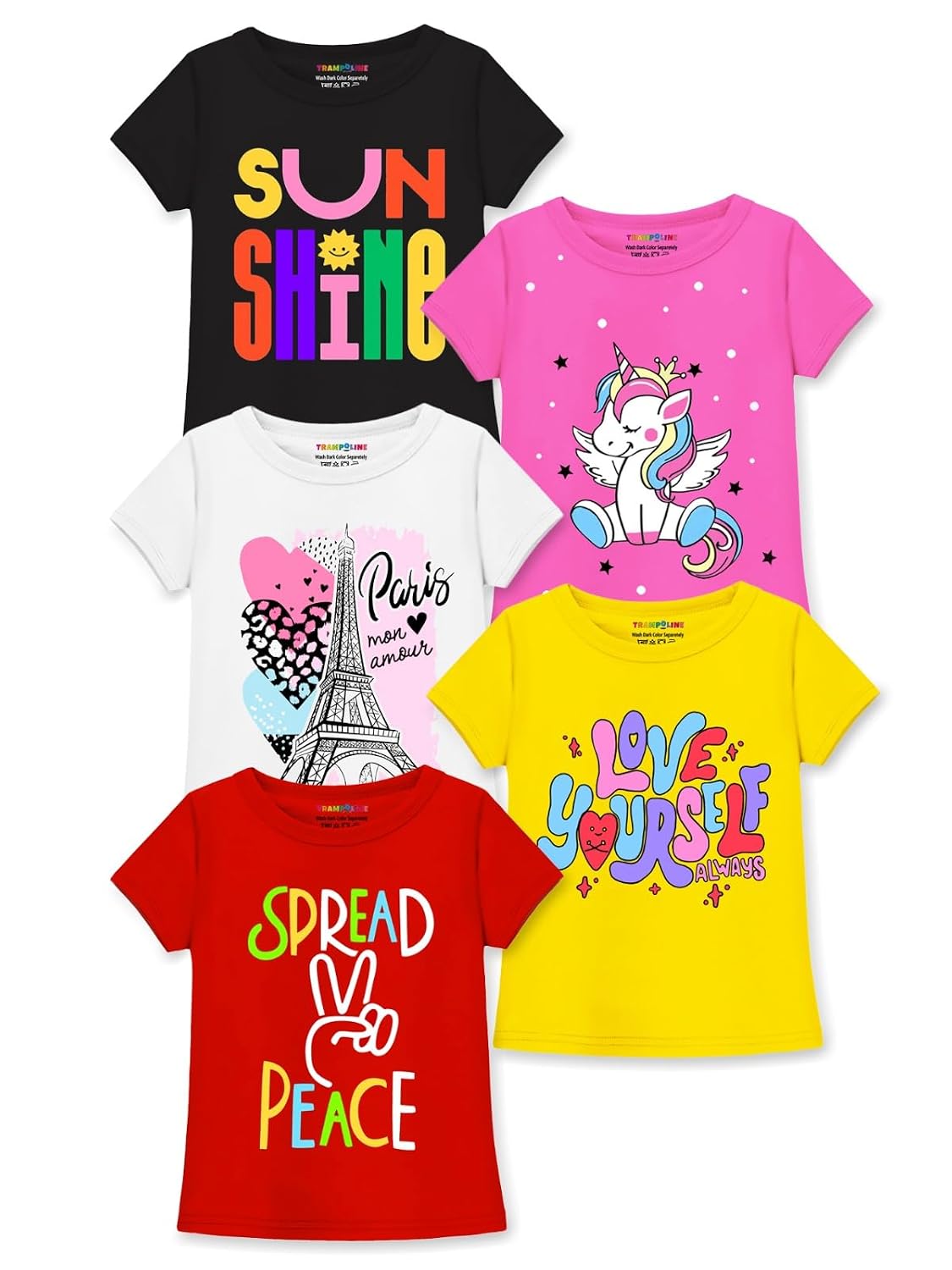 Trampoline Girls Half Sleeves Regular Fit T-Shirt (Pack of 5) - Review, Price and Buying Guide