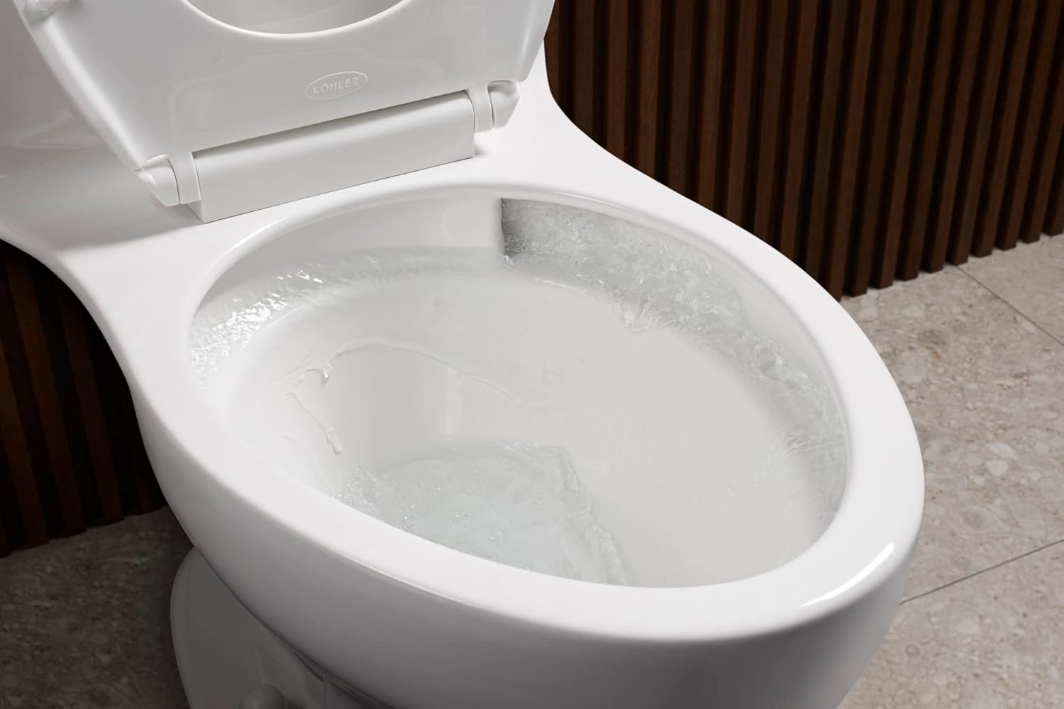 KOHLER 30810-0 Santa Rosa One-Piece Compact Elongated 1.28 Gpf Toilet With Revolution 360 Swirl Flushing Technology - - 