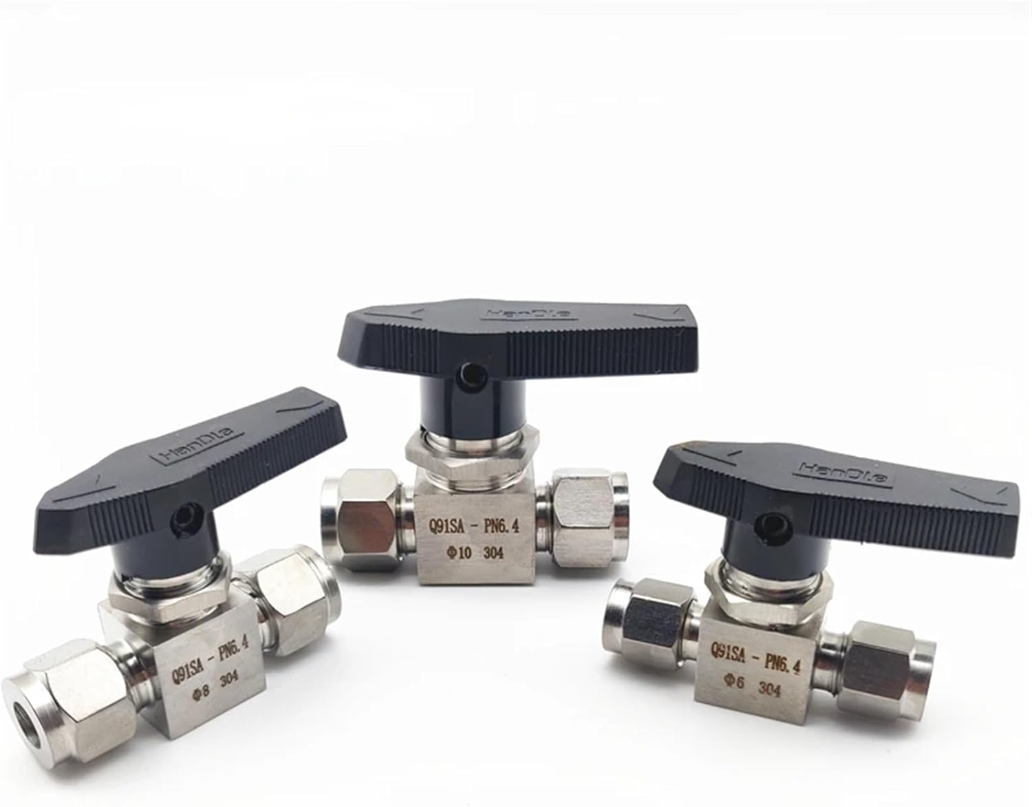 Stainless Steel Double Ferrule Ball Valve 6mm 8mm 10mm 1/8" 1/4" 3/8" Straight-through switching valve(316L,3/8")