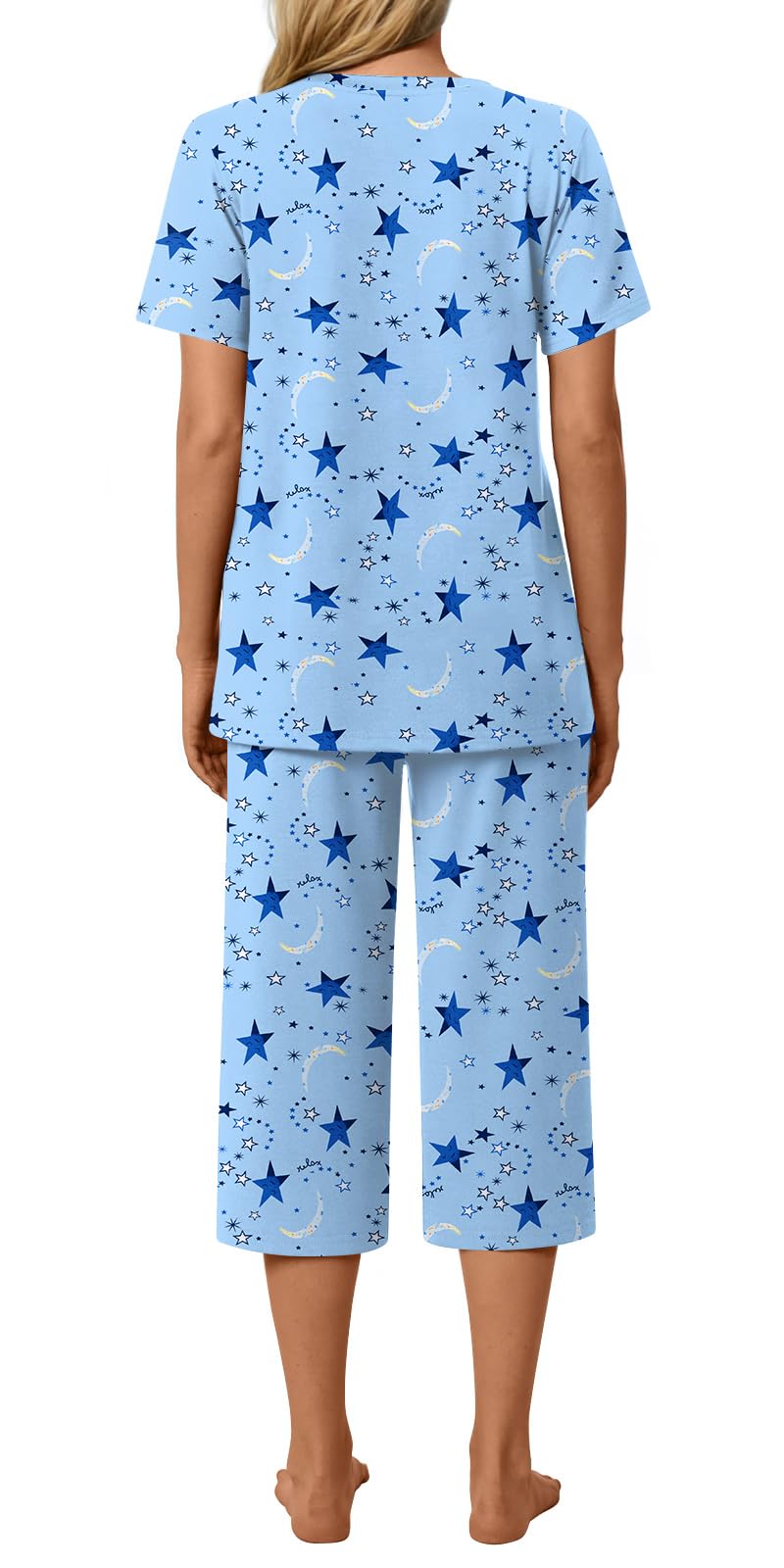 syoss Conjunto de pijama de 2 piezas para mujer, talla grande, ropa de dormir, conjuntos de pijama para mujer, talla L-5XL, con bolsillos