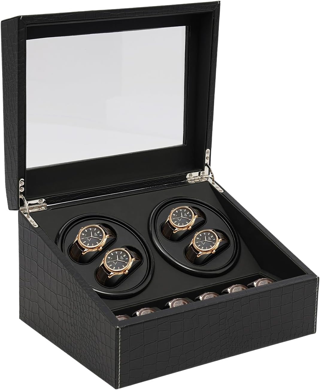 Watch Box with Automatic Watch Winder 4+6 Display Case