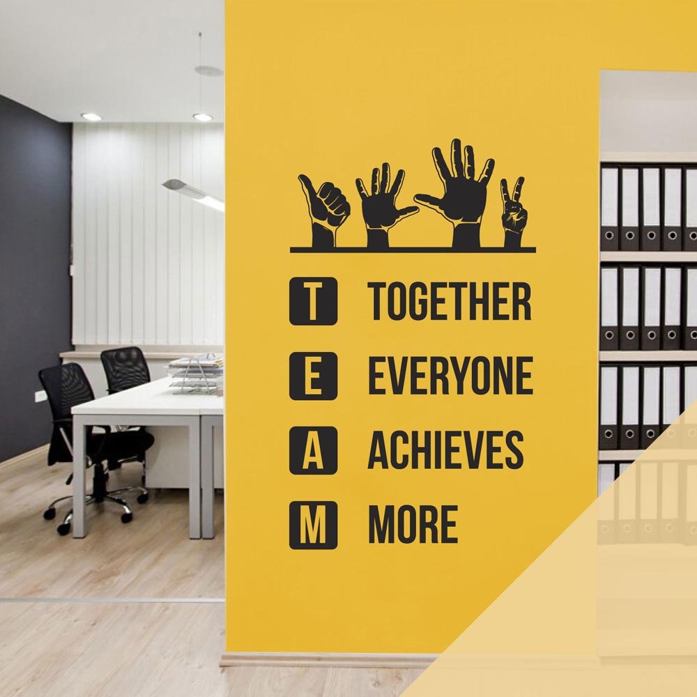 Team - Together Everyone Achieves More - Wall Quote, Office, Corporate, Corridor Wall Art Sticker [Medium] [Cream] — image 1