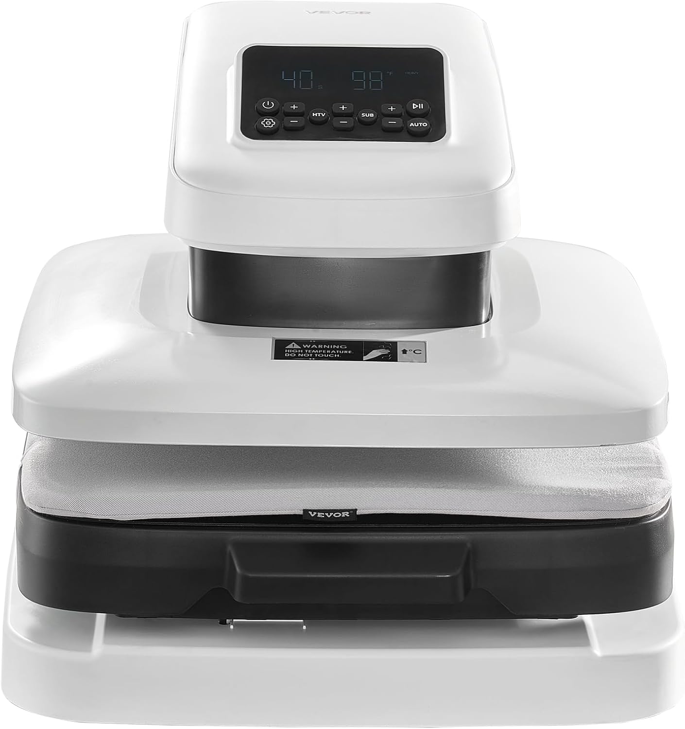 VEVOR Auto Heat Press Machine, 15 x 15 inch, T-Shirt Press Machine with Auto Release and Adjustable Pressure, Digital Display, Rapid Heating, for Sublimation, Vinyl, Heat Transfer Projects, White