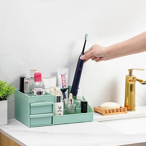 Miniatura 2 de VITVITI Makeup Organizer Countertop, Plastic Toothbrush Holders for Bathroom, Bathroom Organizers and Storage with Drawer for VanityCounterSink