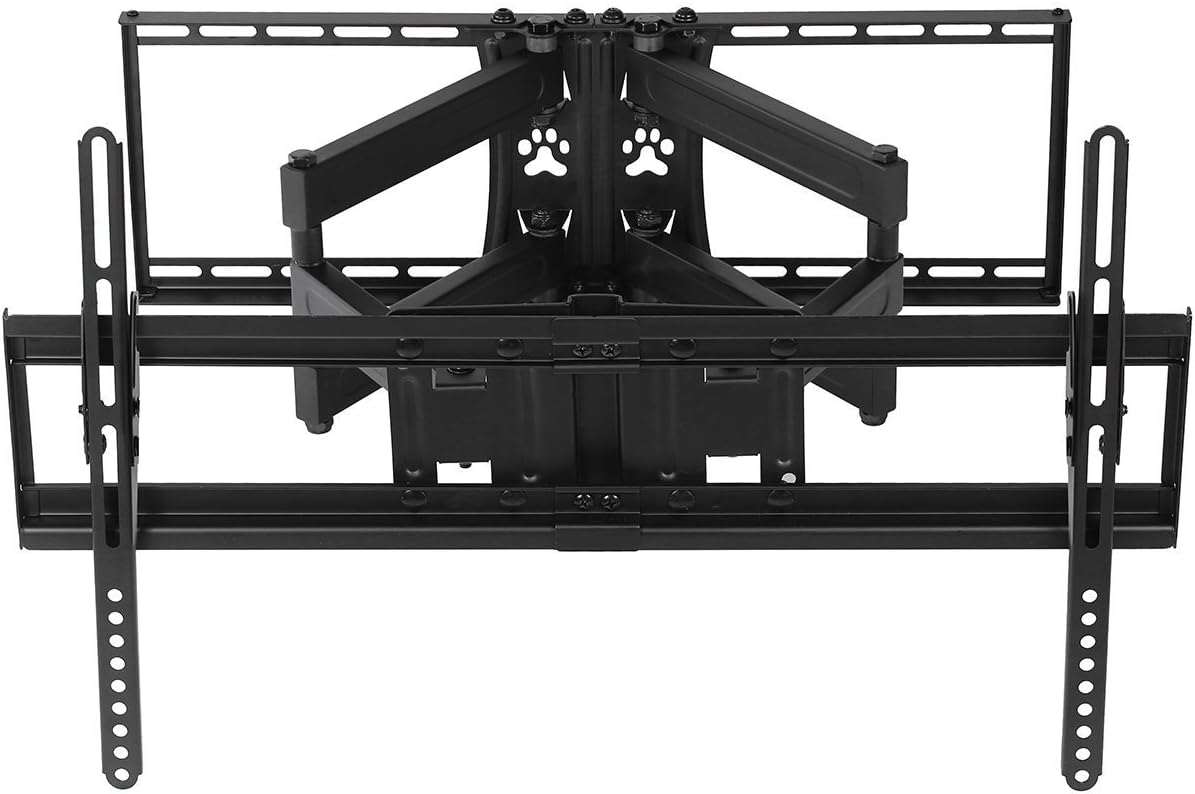 Shopall Mounts Plasma LCD Flat Screen Tv Articulating Full Motion Dual Arm Wall Mount Bracket for 37-70" Displays up to 165lbs with 10' High Speed Hdmi Cable with Ethernet Fits up to 24" Studs