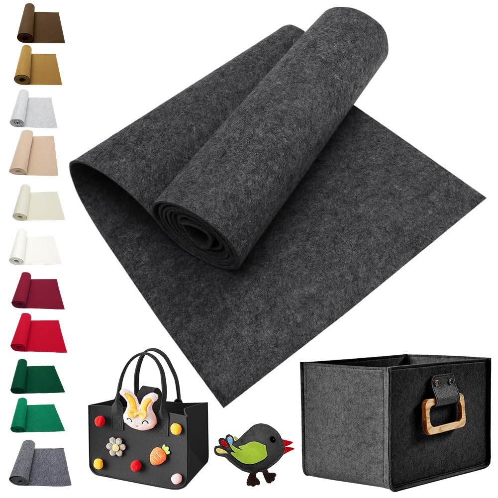 LOMUG Filzstoff Filzrolle 3mm Dick Filz Meterware 40x150cm Bastelfilz, filz zum Basteln, Filzmatten zum Zuschneiden, Weicher Farbe filz Stoff für DIY Handwerk Nähen Filzunterlage Patchwork Dekoration