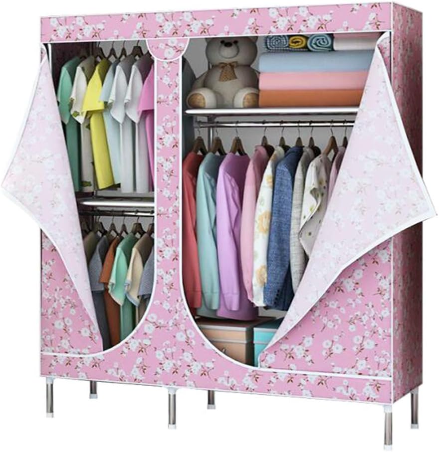 Cloth Wardrobe Clothes Closet, Portable Closet Wardrobe Storage Closet Standing Closet Fabric Cabinet Portable Wardrobe,D_135X45X170CM