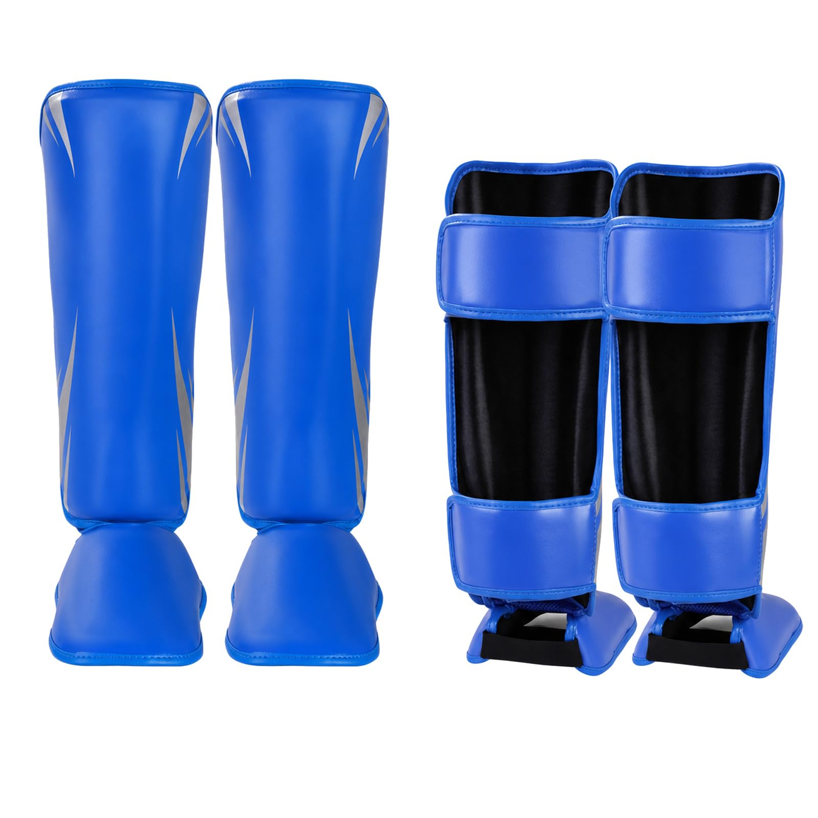 Piedi Protezione Shin Guard,Parastinchi da Kick Boxing Muay Thai,Parastinchi Karate,vestibilità Sicura,Regolabili,Comodo,per Boxe,Sport da Combattimento e Allenamento Quotidiano
