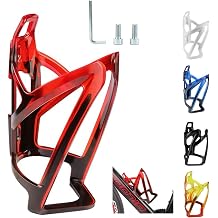 Bike Water Bottle Cage, 1PCS Mountain Bicycle Water Bottle Holder with Screws Universal Durable Non-Slip Cycling Drink Bottles Holder for Road Bike Kids Bikes Accessories-Red Black