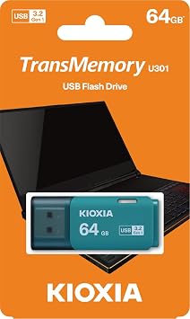 KIOXIA TransMemory U301 64GB USB Bellek – USB 3.2 Gen 1, Açık Mavi
