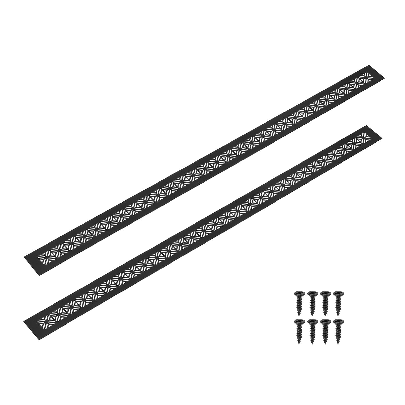 Grille d'aération rectangulaire alu noir pour porte placard et garde-robe 80cm
