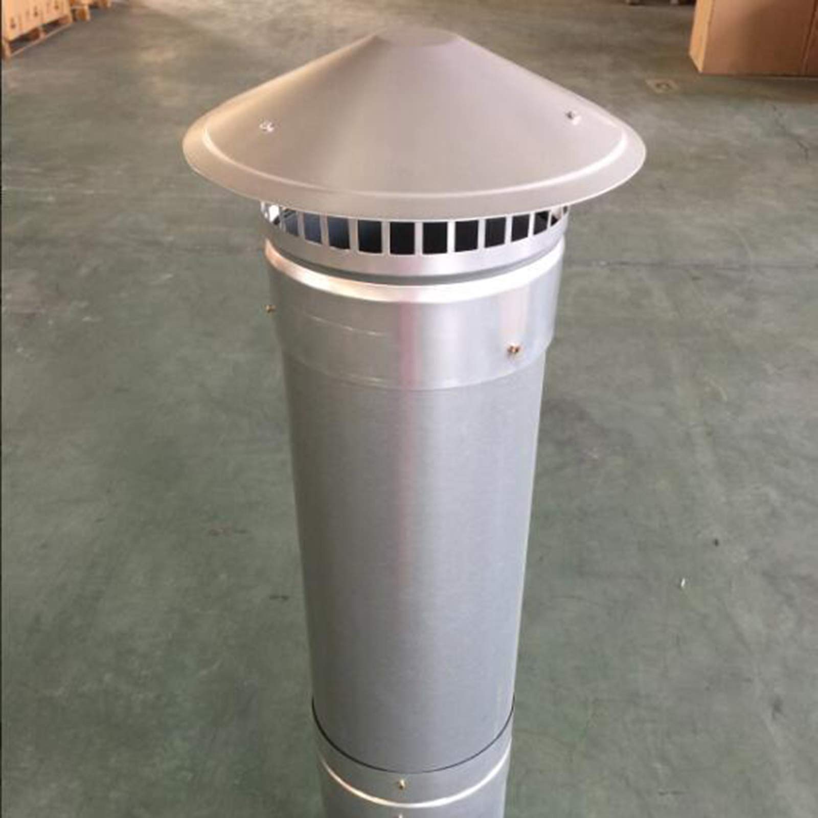 Acciaio Inox Comignolo Cappello, con Uccello Guard Impermeabile Rotondo Aria sfiato Cowl Cappello Pioggia Copertura Protettore Cappello End,160mm