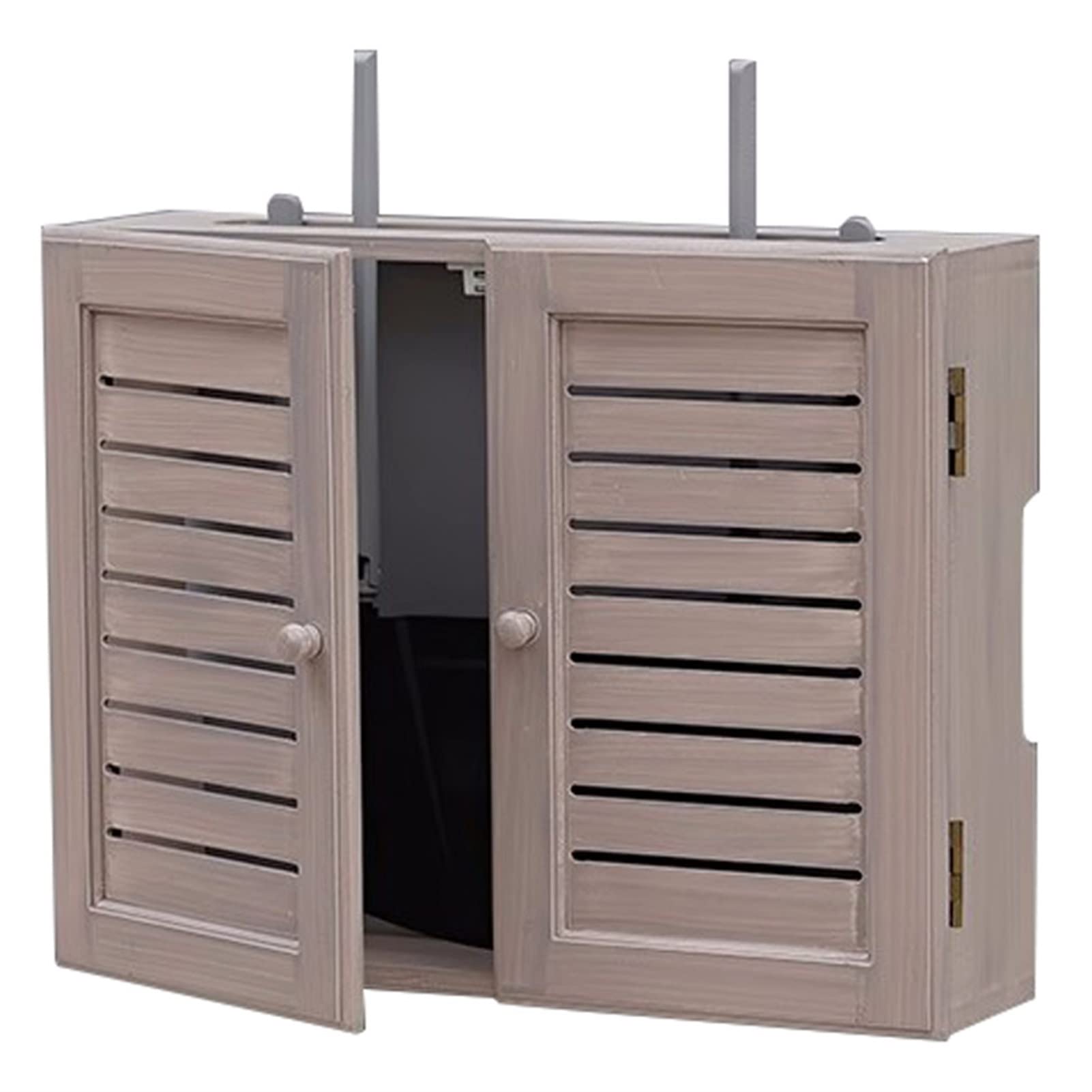 Boîte routeur Wi-Fi en bois clair avec porte pour ranger les câbles