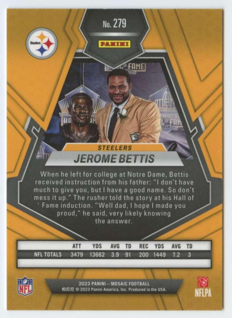 Amazon.com: 2023 Panini Mosaic Hall of Fame #279 Jerome Bettis