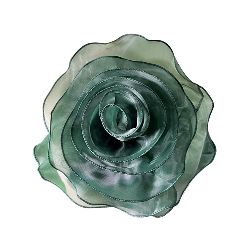 10inch Extra Large Flower Brooch Pin for Women Fashion Dainty Organza Satin Fabric Big Camellia Brooches Lapel Pins Wedding Dance Party Dress Accessories Exaggerated Jewelry Gift