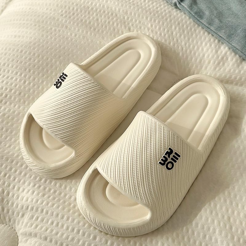 Bathroom Slippers for Men Women,Shower Shoes Thickened,Slippers Indoor Home Beach Non Slip Anti-Slip Quick Drying Pool Slides,White