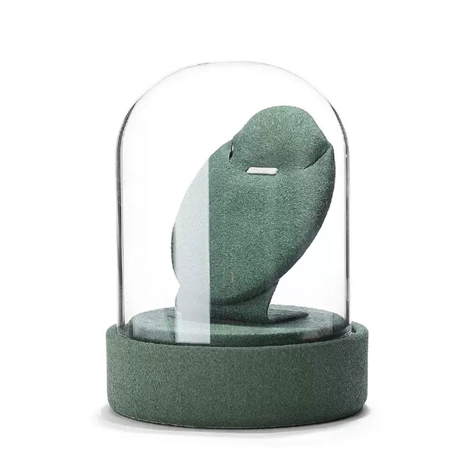 J9V4G6S3B5 Jewellery Storage Velvet Necklace Pendant Display Stand with Glass Lid Jewelry Holder for Show for Selling Organizer(Green)