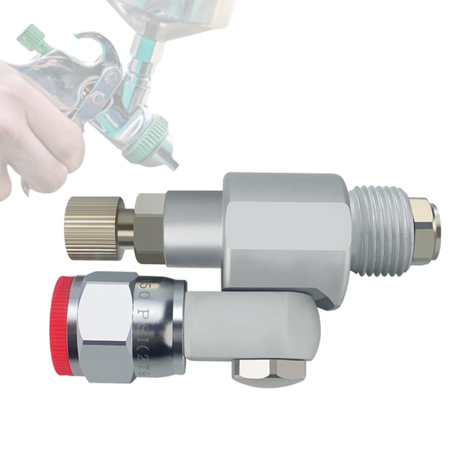 Raccordo per verniciatura ad alta pressione – Giunto connettore girevole | accessorio spray professionale | Rotazione in acciaio al tungsteno, controllo del flusso per le finiture degli armadi