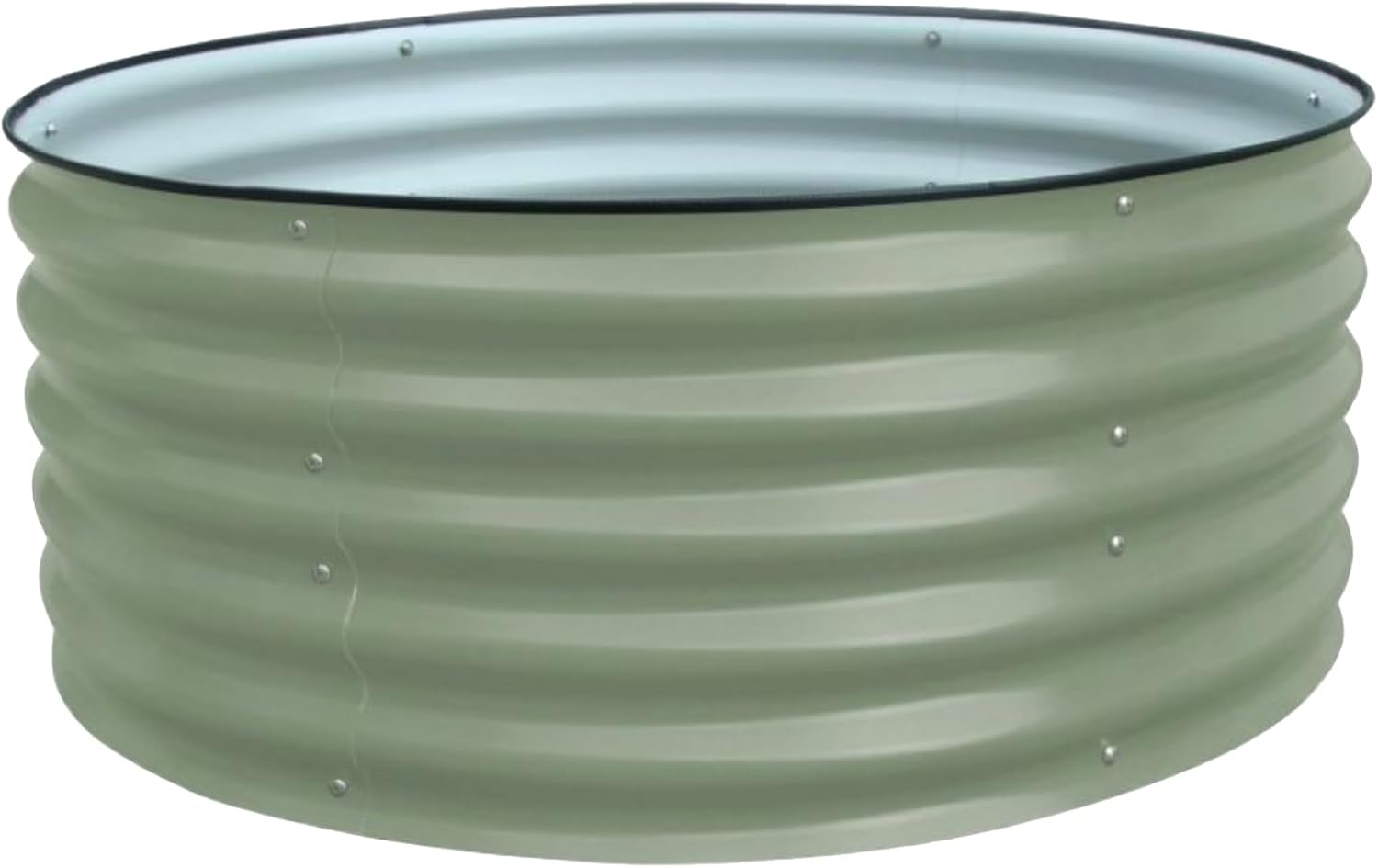 Drip Depot Modular Metal Raised Garden Bed - Waves - Olive - Round - 42" Diameter x 17" H