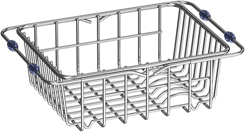 Miniatura 1 de Escurridor de platos de acero inoxidable para organizadores de almacenamiento de cocina, estante de secado extensible para fregadero, sobre