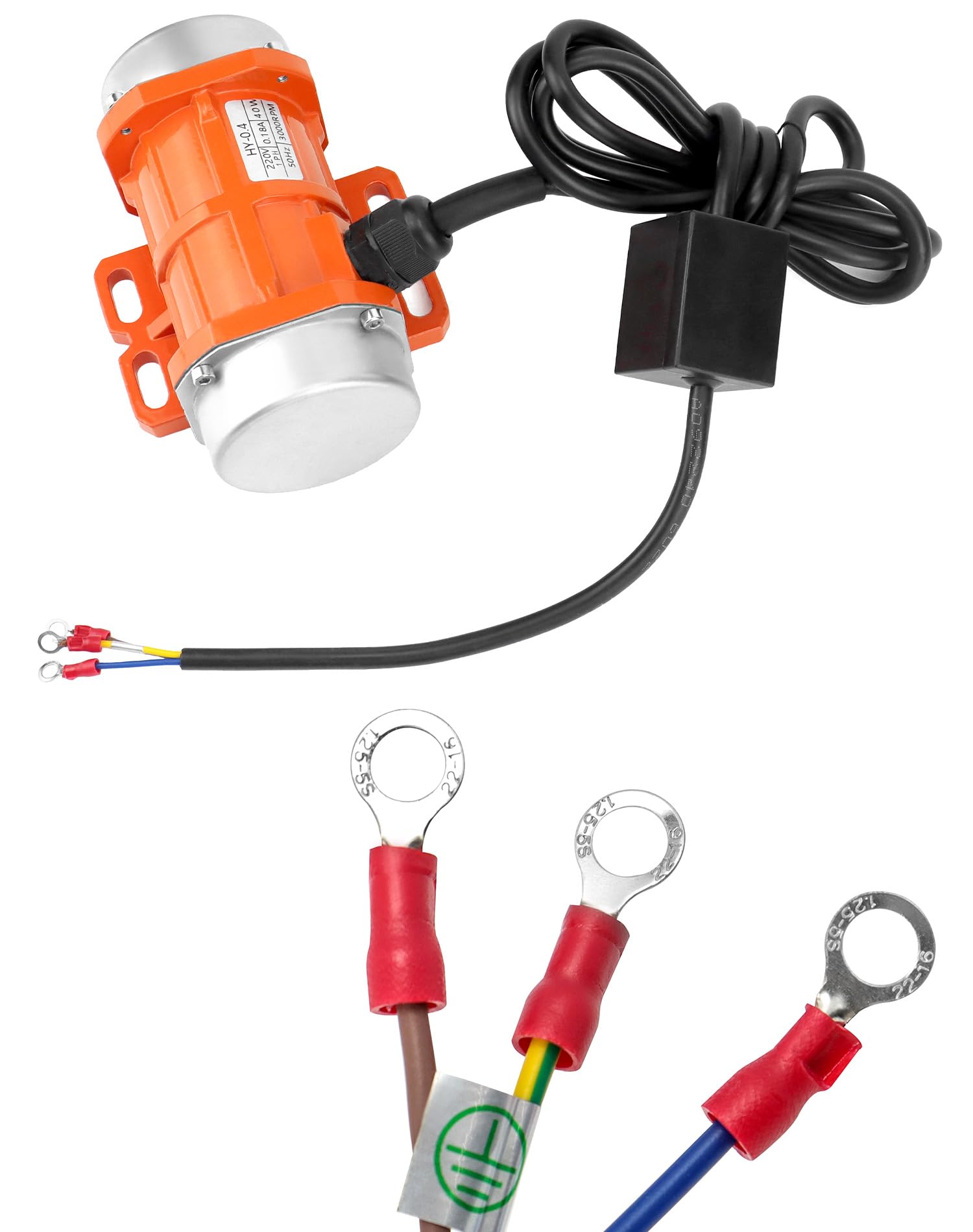 QWORK® Moteur de vibration monophasé, 40W 220V, petit moteur vibrateur, 3000 tr/min