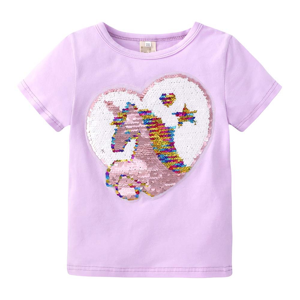 T-shirt F&F Fille 12 Ans - Noir, Manches Longues, Coton, Imprimé Licorne - Très Bon état