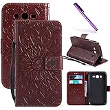 Galaxy Grand Neo Plus I9060 Case LEECOCO Embossed Floral Wallet Case with Card Cash Holder Slots Wri