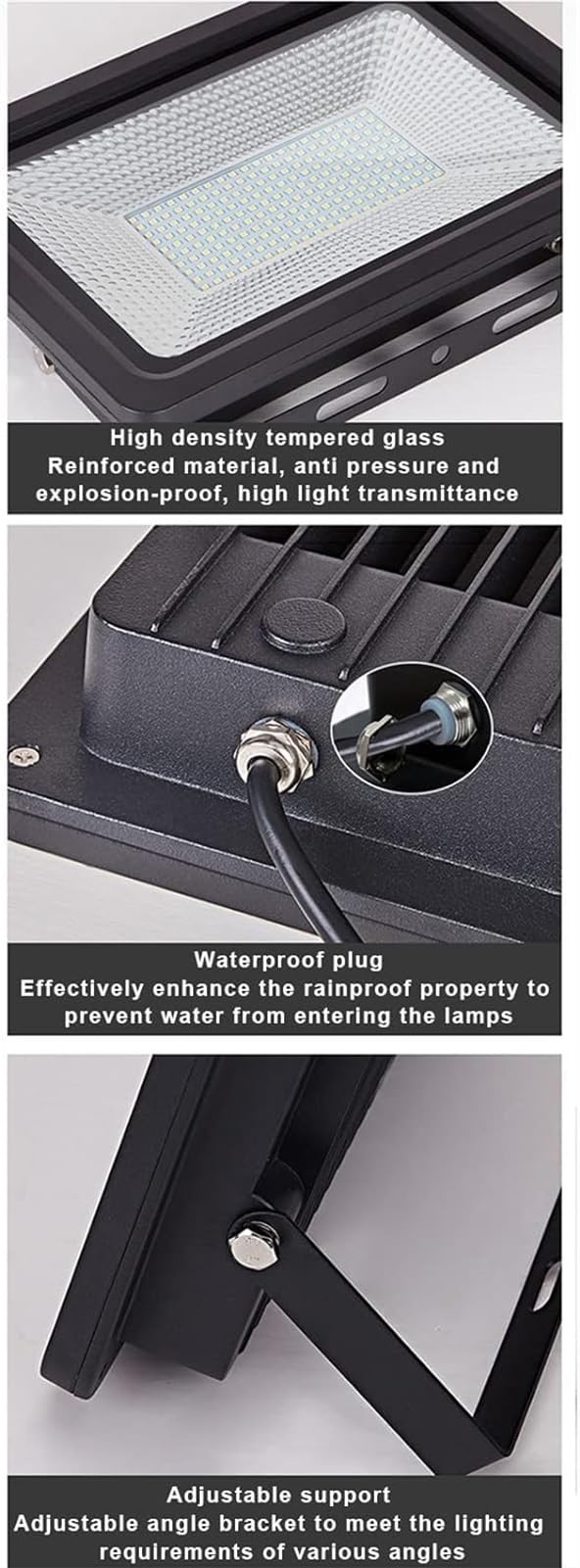 lampy solarne, Oświetlenie zewnętrzne, zabezpieczające, superjasne, reflektor roboczy do garażu, ogrodu, trawnika i podwórka(100W)